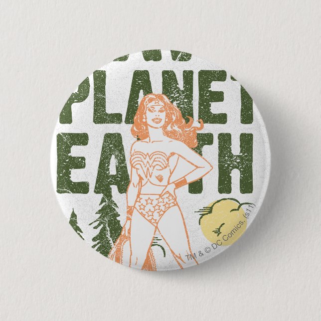 Wonder Woman Save Planet Earth 6 Cm Round Badge (Front)