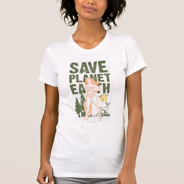 Wonder Woman Save Planet Earth T-Shirt (Front)