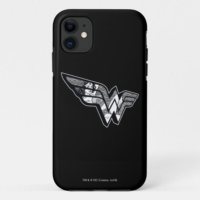 Wonder Woman Sitting In Angled Lace Logo Case-Mate iPhone Case (Back)