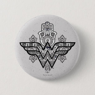 Wonder Woman Spiritual Paisley Hamsa Logo 6 Cm Round Badge
