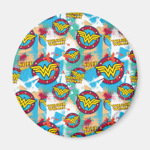Wonder Woman Spray Paint Pattern Magnet