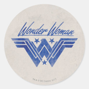 Wonder Woman Stacked Stars Symbol Classic Round Sticker