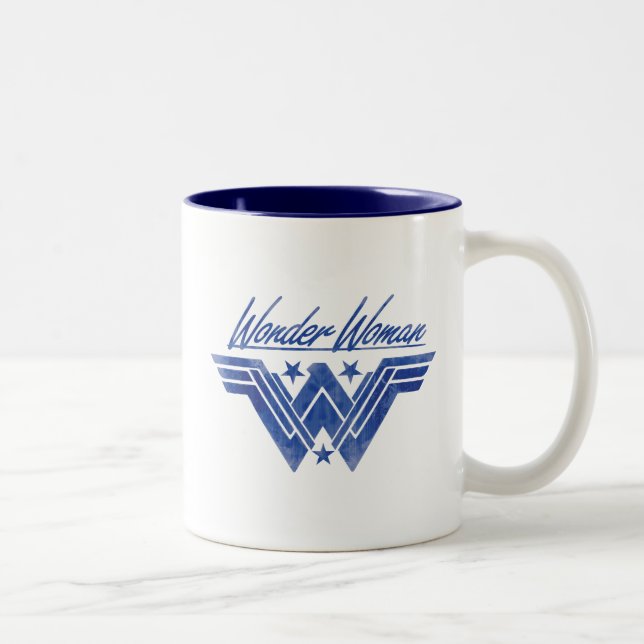 Wonder Woman Stacked Stars Symbol Two-Tone Coffee Mug (Right)