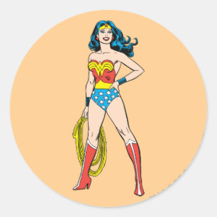 Wonder Woman Standing Classic Round Sticker
