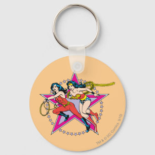 Wonder Woman Star Background Key Ring