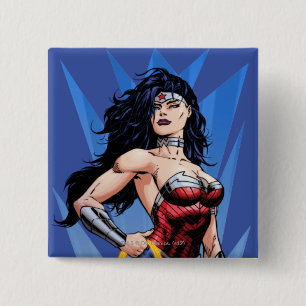 Wonder Woman & Sword 15 Cm Square Badge