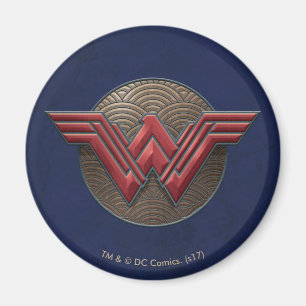 Wonder Woman Symbol Over Concentric Circles Magnet