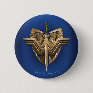 Wonder Woman Symbol With Sword of Justice 6 Cm Round Badge