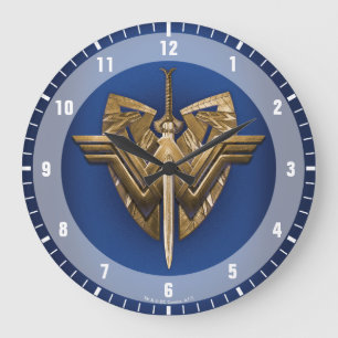 Wonder Woman Symbol With Sword of Justice Large Clock