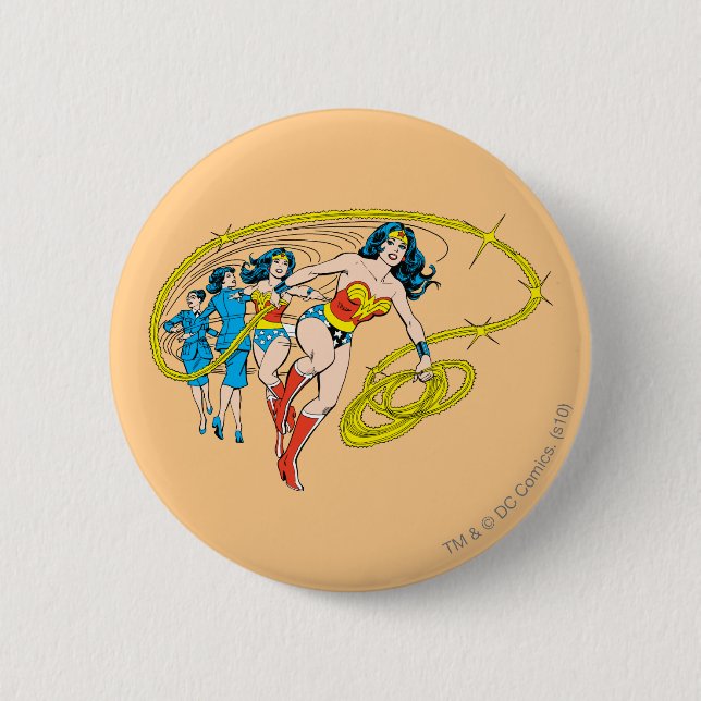 Wonder Woman Transform 6 Cm Round Badge (Front)
