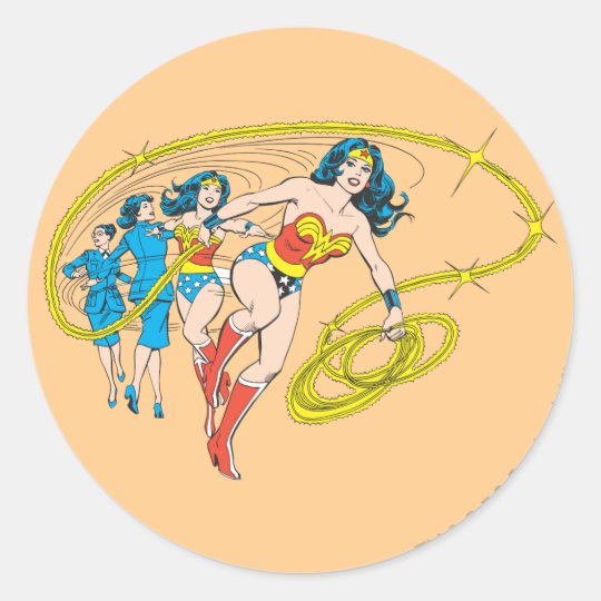 Wonder Woman Transform Classic Round Sticker