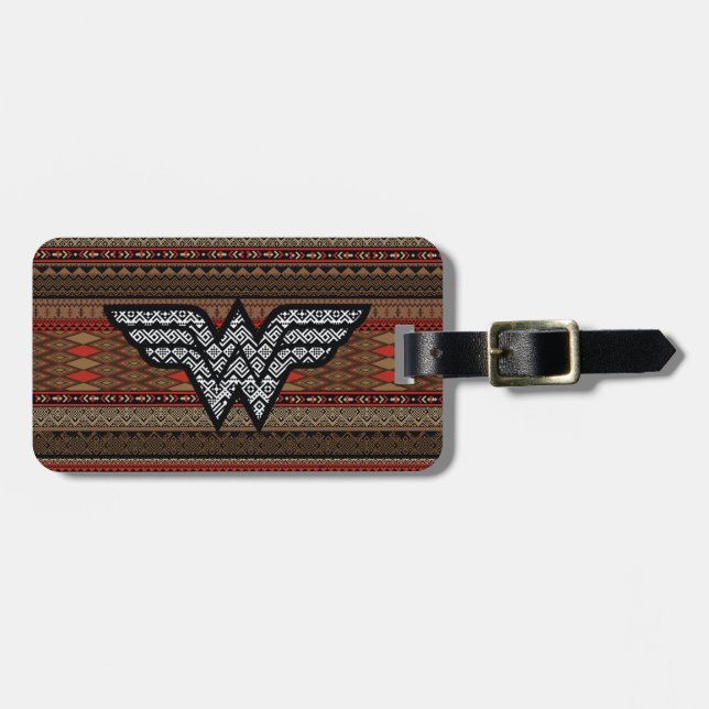 Wonder Woman Tribal Pattern Luggage Tag (Front Horizontal)