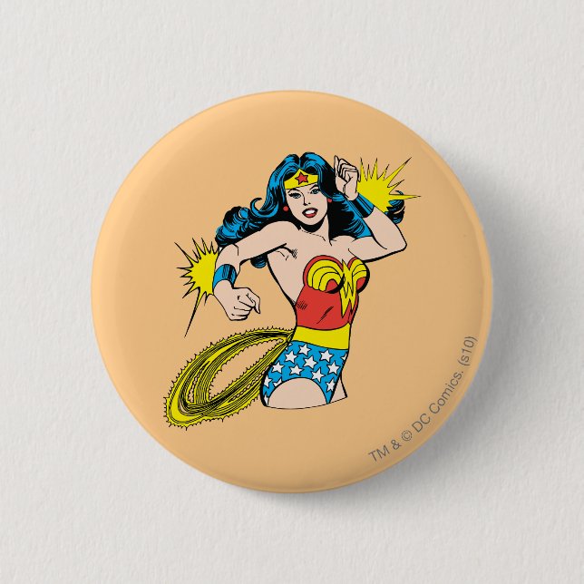 Wonder Woman Twist with Glowing Cuffs 6 Cm Round Badge (Front)