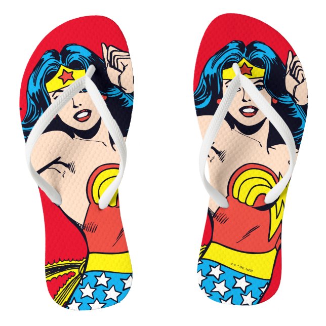 Wonder Woman Twist with Glowing Cuffs Thongs (Footbed)
