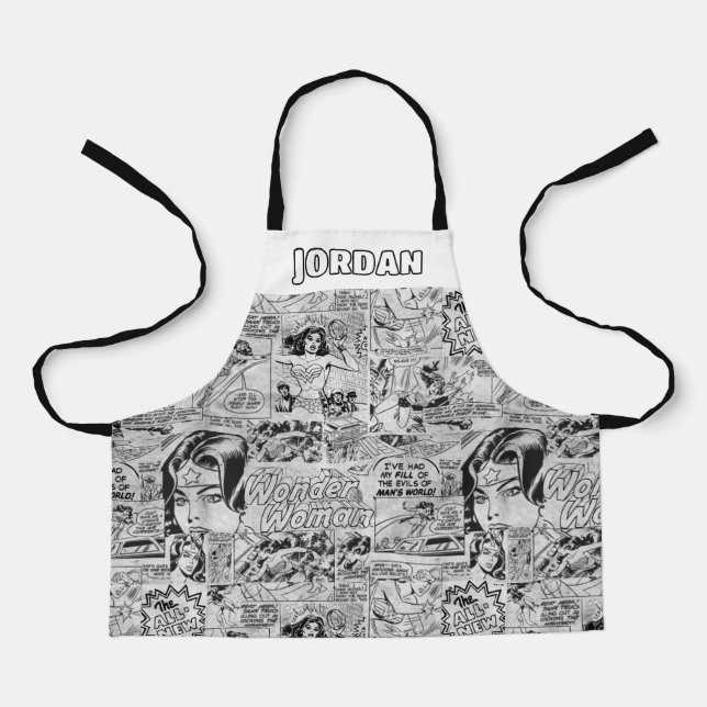 Wonder Woman Vintage Comic Pattern Apron (Front)