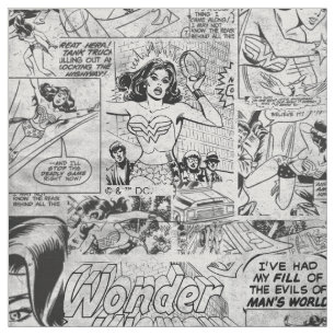 Wonder Woman Vintage Comic Pattern Fabric