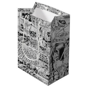 Wonder Woman Vintage Comic Pattern Medium Gift Bag