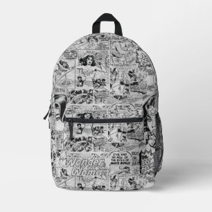 Wonder Woman Vintage Comic Pattern Printed Backpack