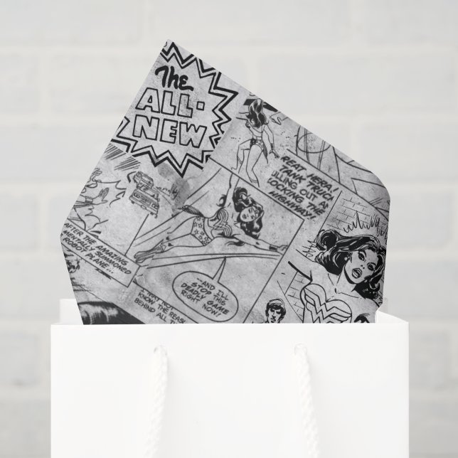Wonder Woman Vintage Comic Pattern Tissue Paper (Gift Bag)