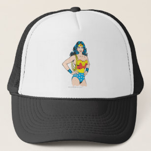 Wonder Woman   Vintage Pose with Lasso Trucker Hat