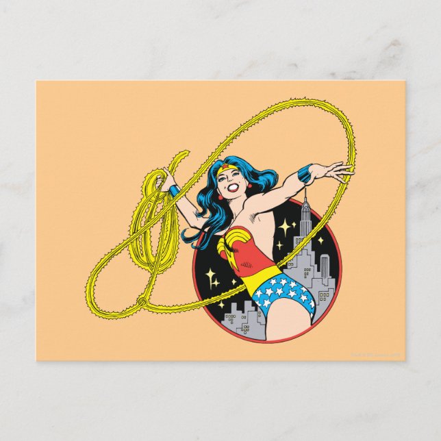 Wonder Woman with City Background Postcard (Front)