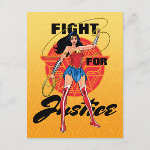 Wonder Woman With Lasso - Fight For Justice Postcard