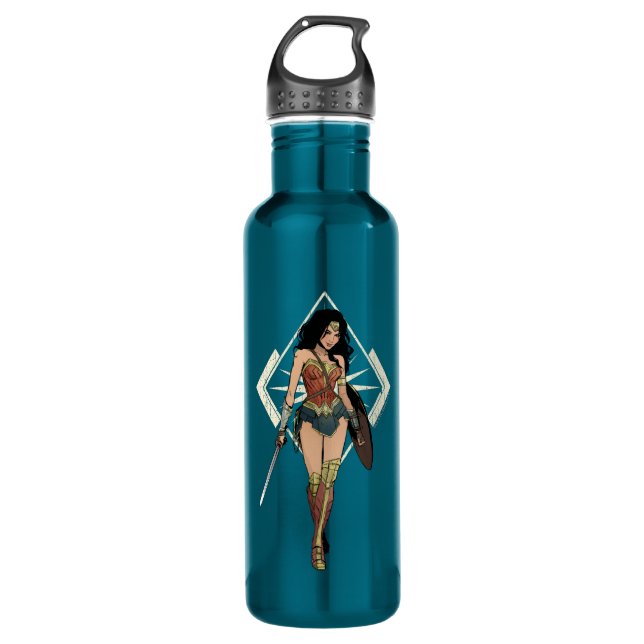 Wonder Woman With Sword Comic Art 710 Ml Water Bottle (Front)