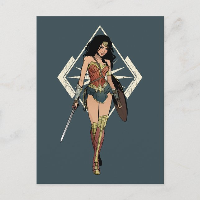 Wonder Woman With Sword Comic Art Postcard (Front)