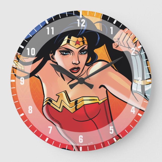 Wonder Woman With Sword - Join The Fight Large Clock (Front)