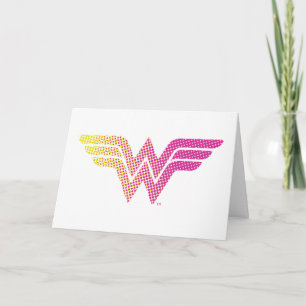Wonder Woman Yellow-Pink Halftone Gradient Logo Card