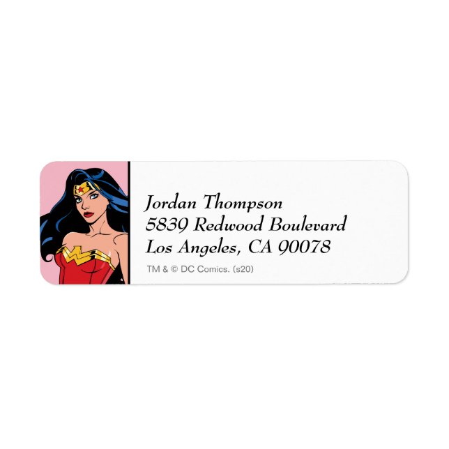 Wonder Woman | You're Wonderful Valentine Return Address Label (Front)