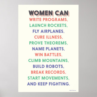Wonder Women "Women Can…" Litany Poster