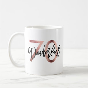 Wonderful 70th Modern Elegant Rose Gold Birthday Coffee Mug