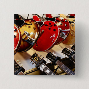 Wonderful Acoustic Guitar 15 Cm Square Badge