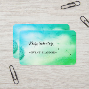 Wonderful Adorable Sweet Green Dandelion Business Card