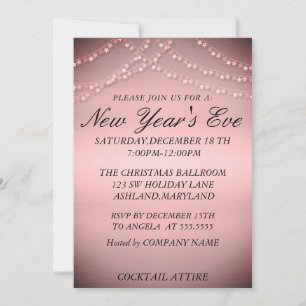 Wonderful, Amazing, Pink Sparkly NewYear Invitation