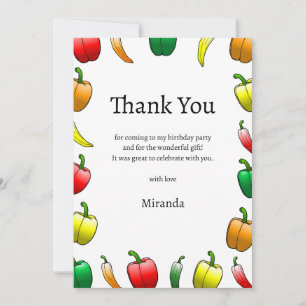 Wonderful and Colourful Peppers Thank You Card