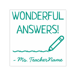 "WONDERFUL ANSWERS!" Tutor Feedback Rubber Stamp