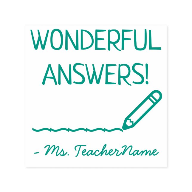 "WONDERFUL ANSWERS!" Tutor Feedback Rubber Stamp (Design)