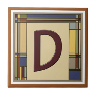 Wonderful Arts & Crafts Geometric Initial D Ceramic Tile