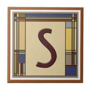 Wonderful Arts & Crafts Geometric Initial S Tile