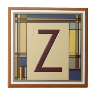 Wonderful Arts & Crafts Geometric Initial Z Ceramic Tile