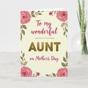 Wonderful Aunts Day Blossom Card