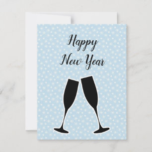 Wonderful, Awesome, Blue New Year Holiday Card