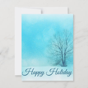 Wonderful, Awesome, Blue Sparkly Holiday Card
