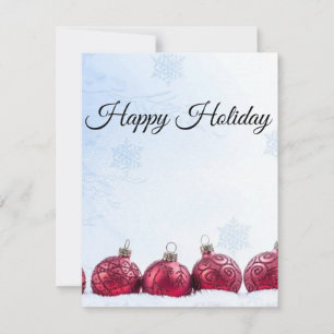 Wonderful, Awesome, Red Christmas Balls Holiday Card