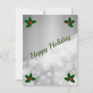 Wonderful, Awesome,  Silver Sparkly  Holiday Card