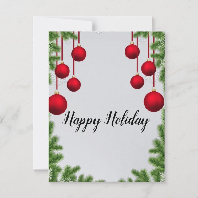 Wonderful, Awesome,  Sparkly Pine Tree Holiday Card (Front)