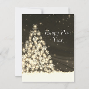 Wonderful, Awesome, Sparkly Snow Christmas Tree Ho Holiday Card