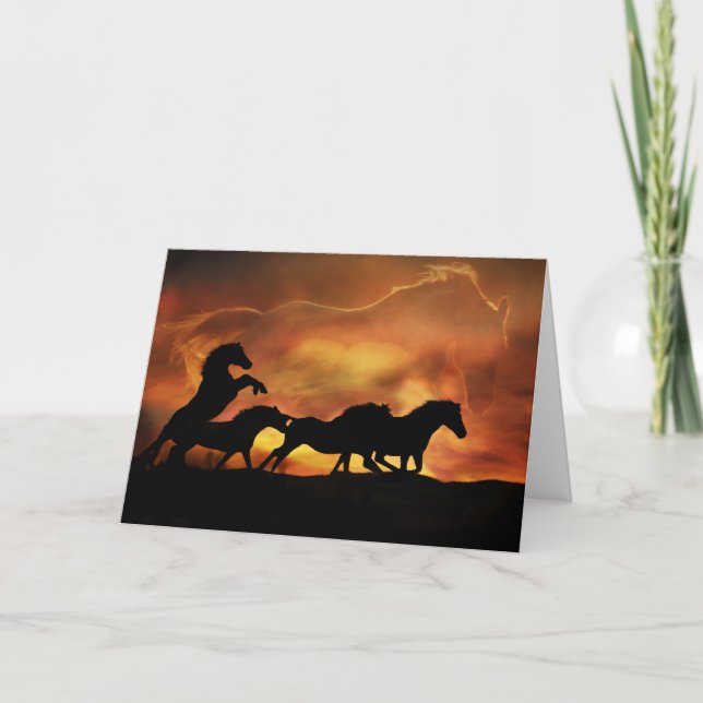 Wonderful Birthday Card With Horses (Front)